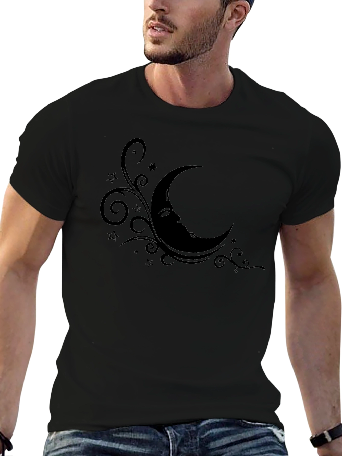 Mystic Moon Graphic Tee - Mens Black T-Shirt