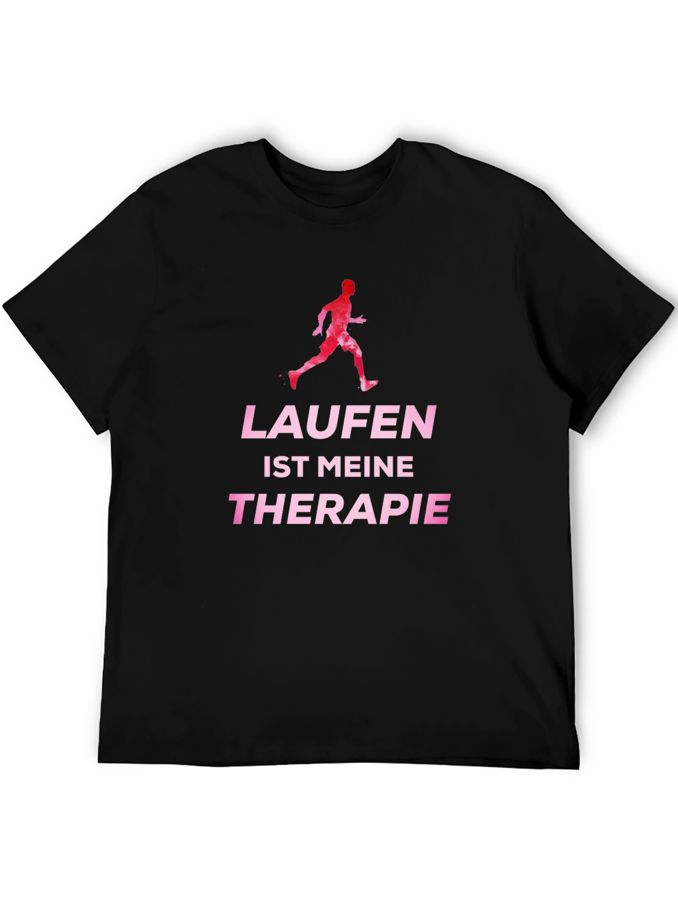 Running is My Therapy T-Shirt - Black Cotton Tee
