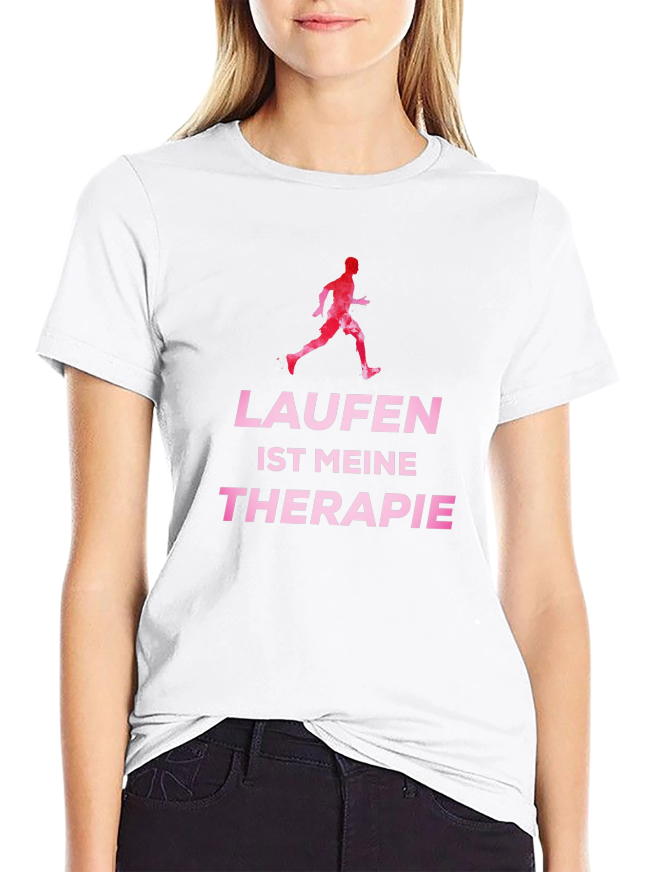 Running is My Therapy T-Shirt - Black Cotton Tee