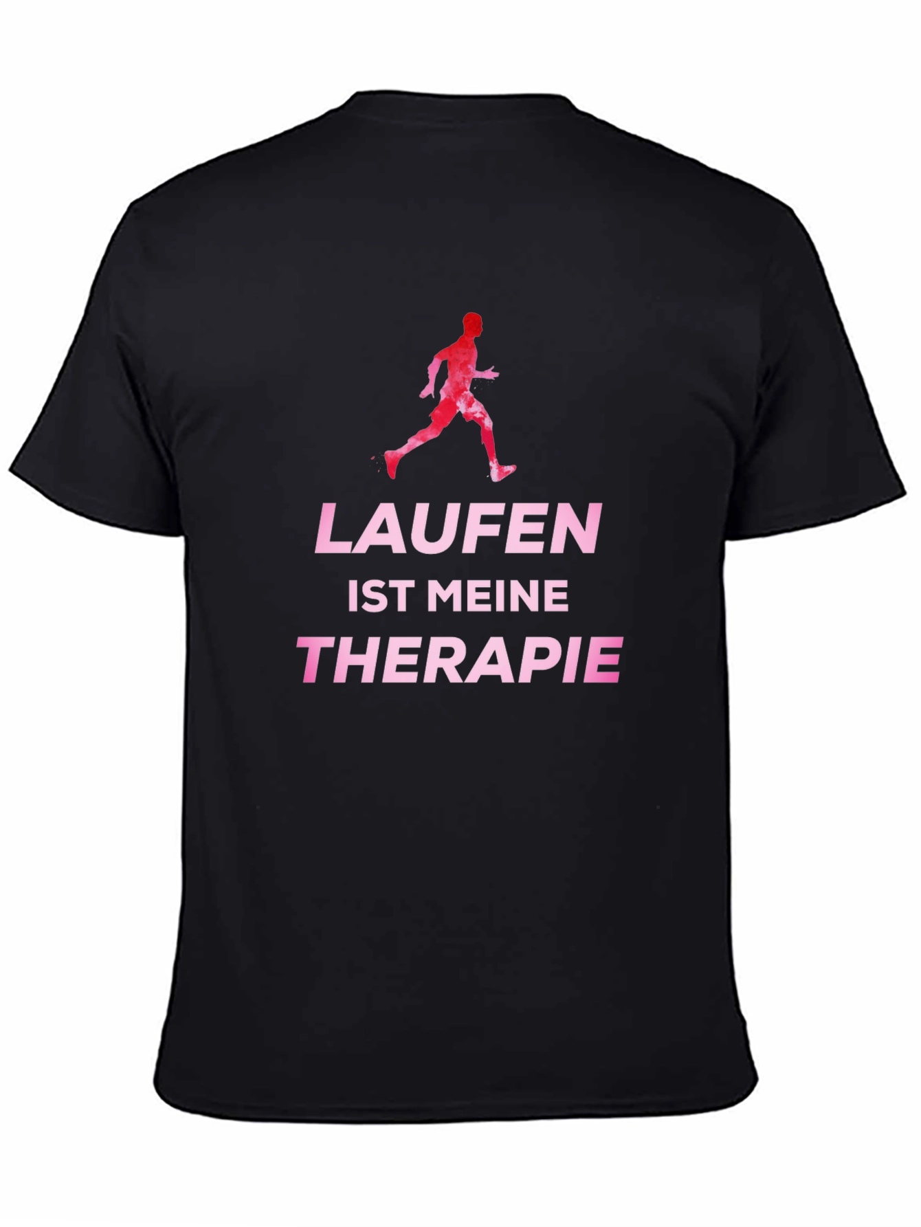 Running is My Therapy T-Shirt - Black Cotton Tee