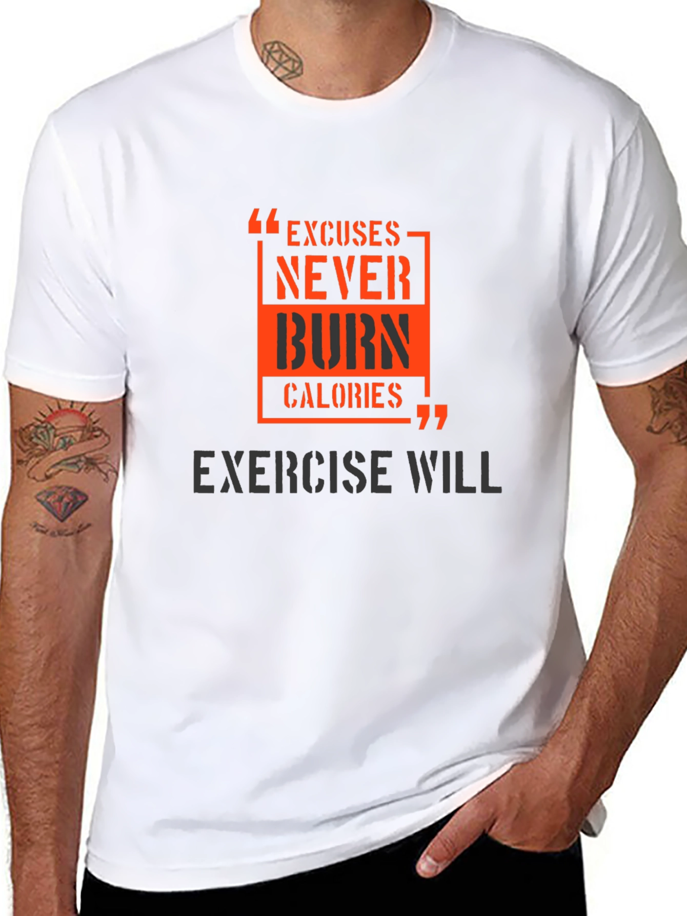 Motivational Workout T-Shirt - Excuses Burn Calories