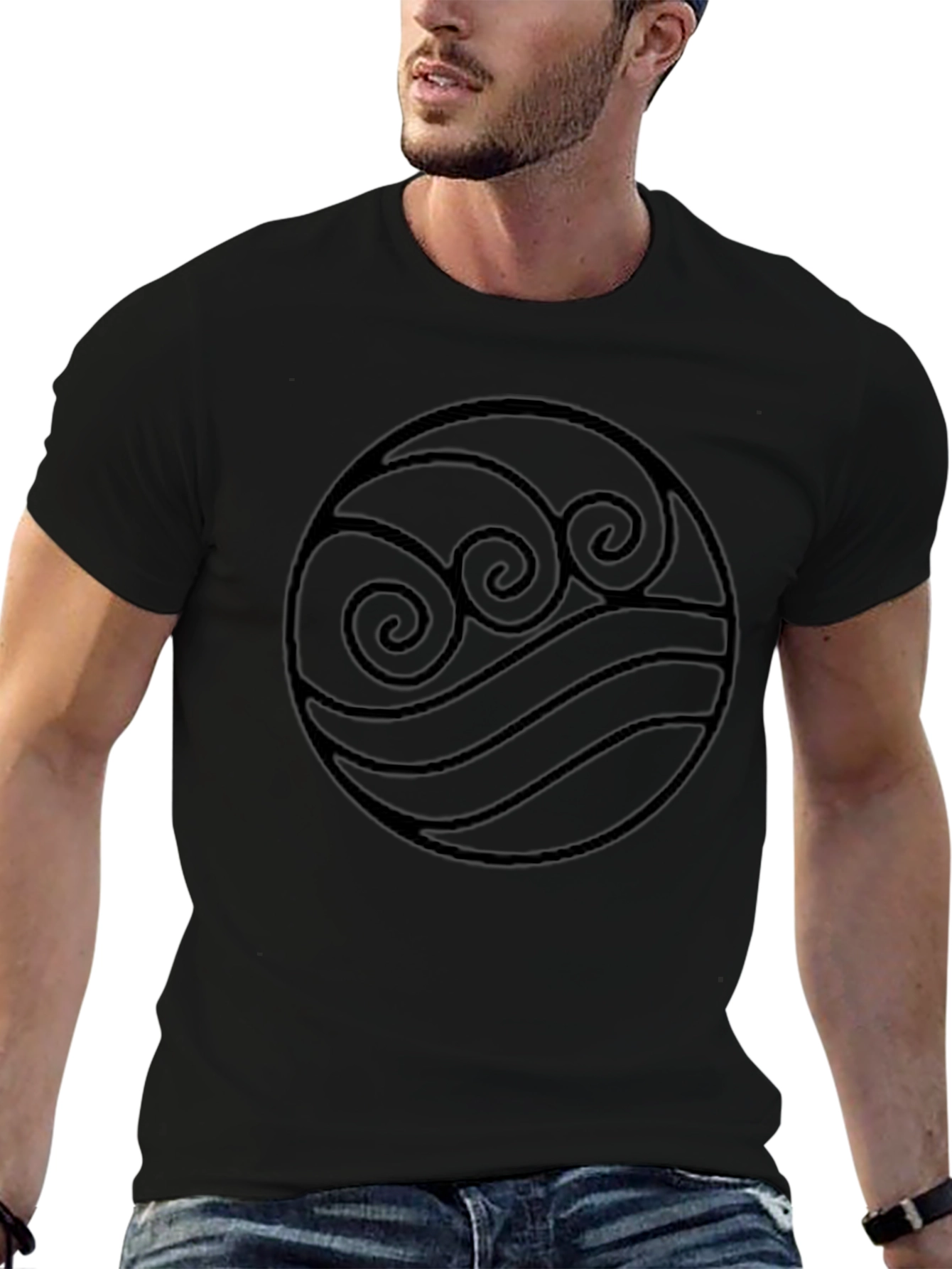 Water Tribe Symbol Black T-Shirt