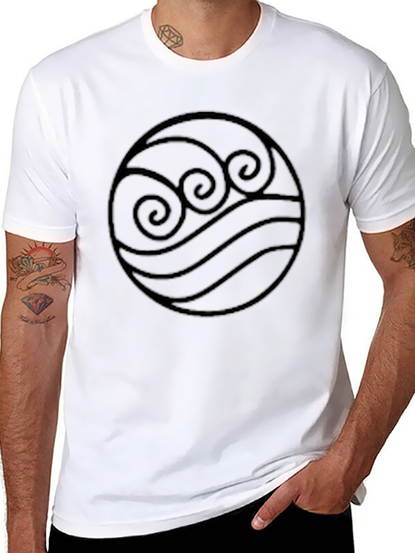 Water Tribe Symbol Black T-Shirt