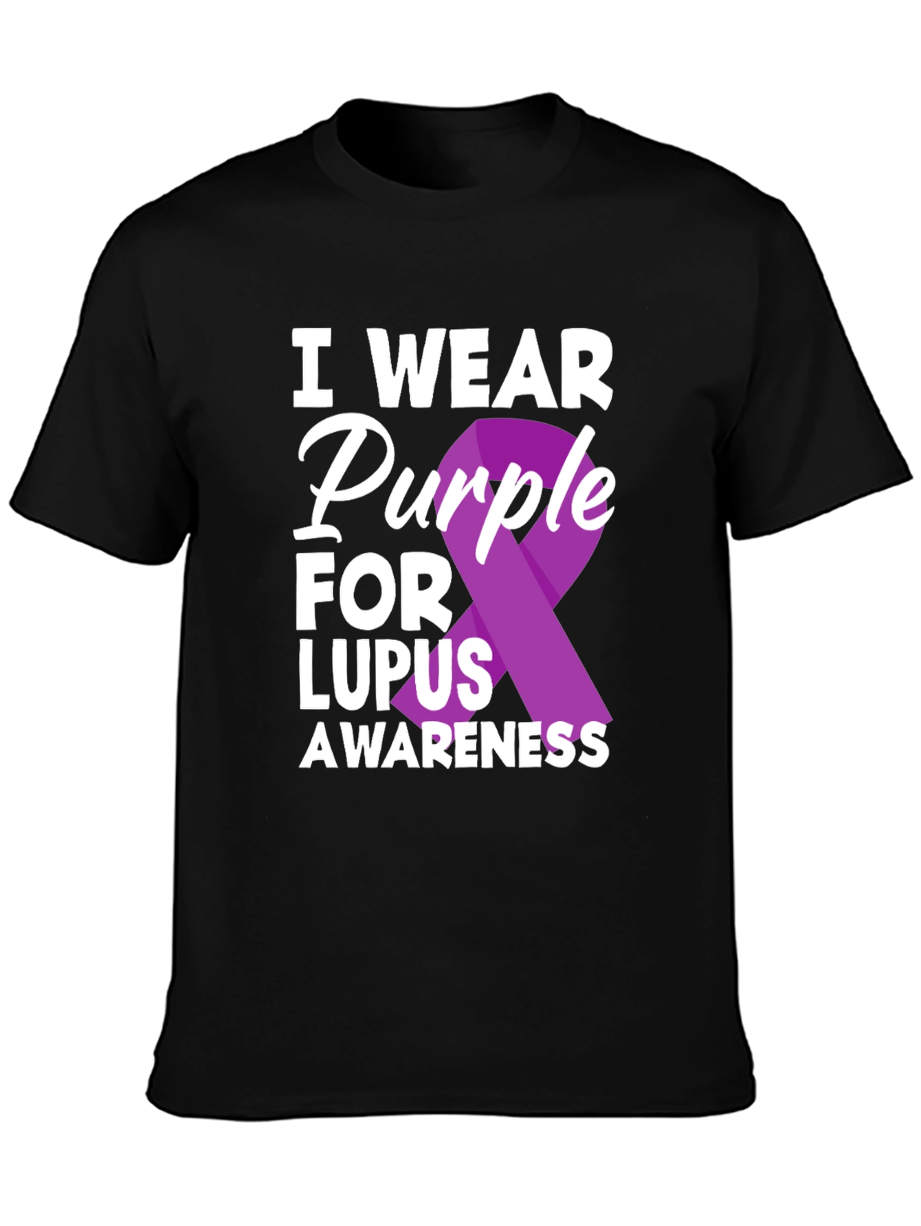 Lupus Awareness Purple Ribbon Graphic T-Shirt