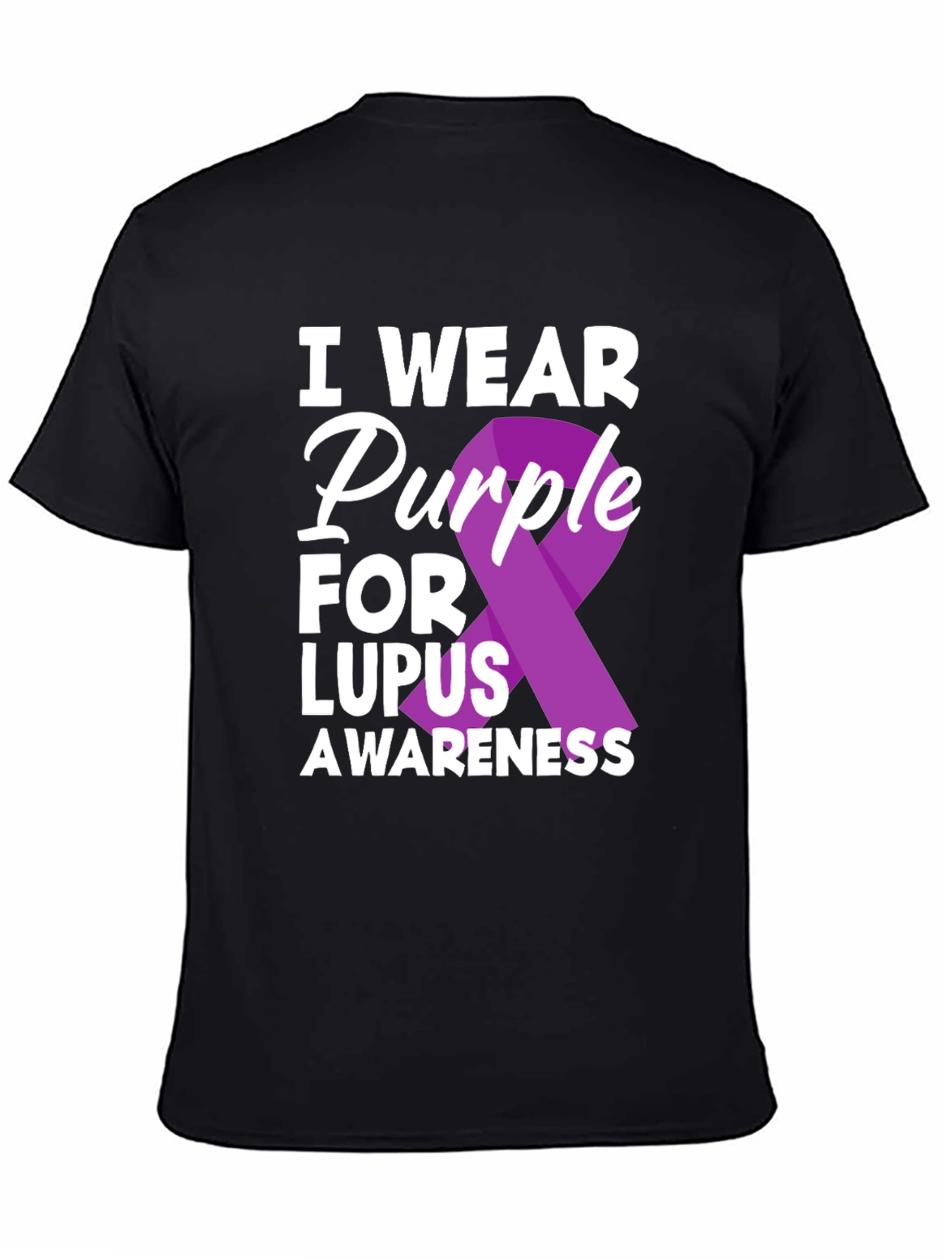 Lupus Awareness Purple Ribbon Graphic T-Shirt