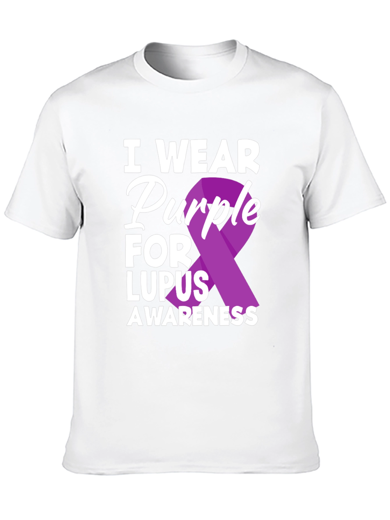 Lupus Awareness Purple Ribbon Graphic T-Shirt