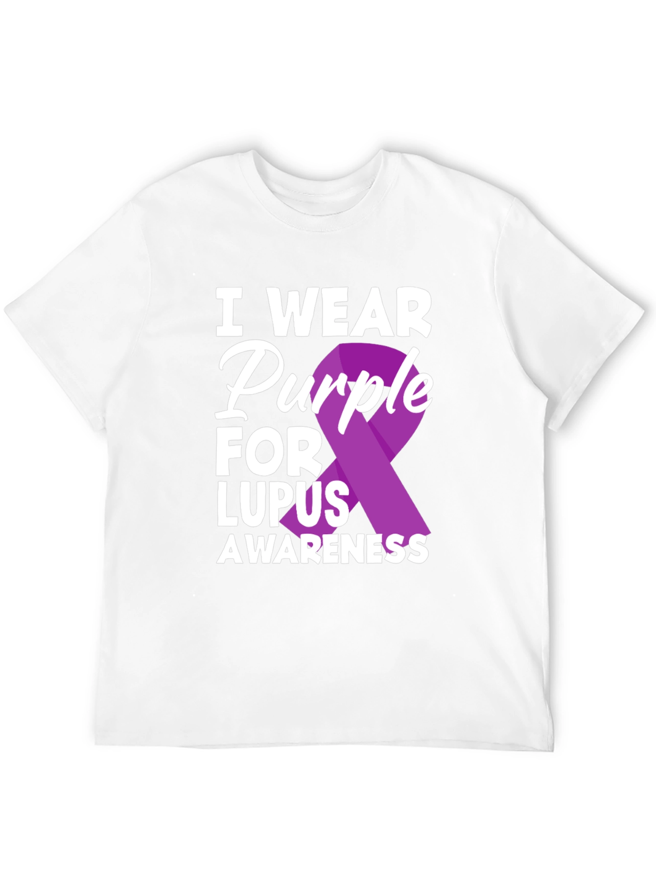 Lupus Awareness Purple Ribbon Graphic T-Shirt