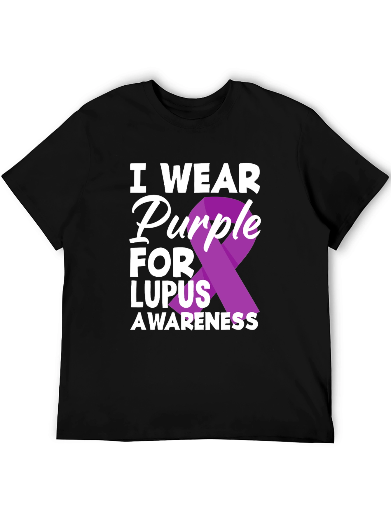 Lupus Awareness Purple Ribbon Graphic T-Shirt