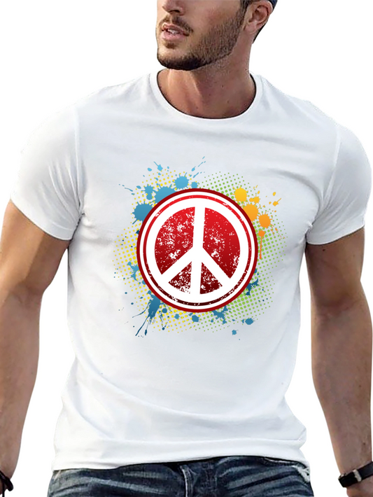 Peace Sign Graphic Tee - Retro Style
