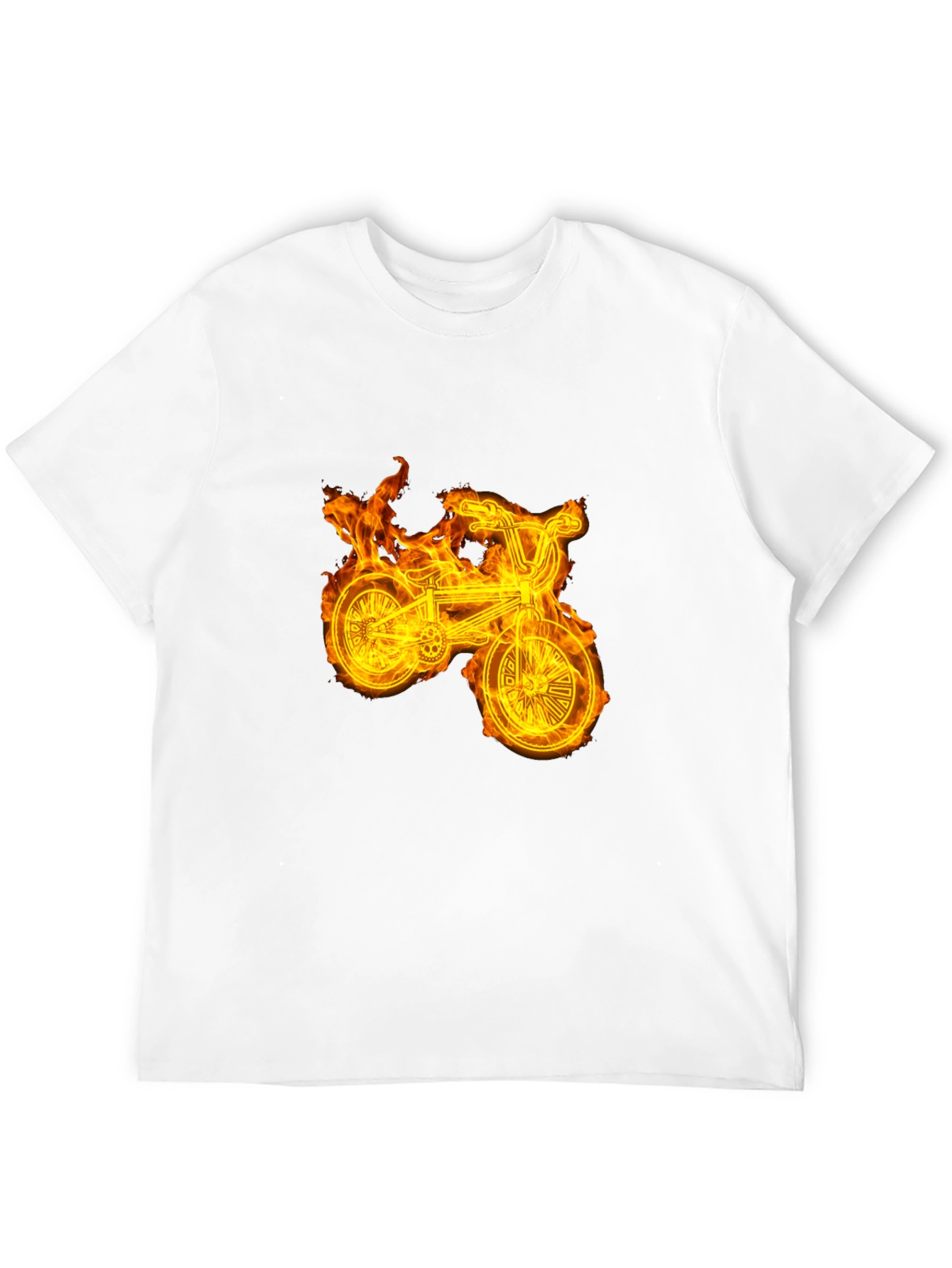 Fiery Bike Graphic Tee - Cool Black T-Shirt