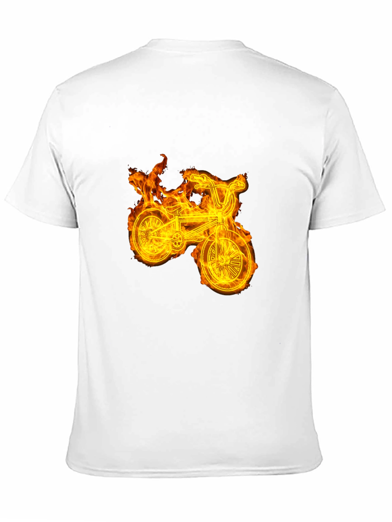 Fiery Bike Graphic Tee - Cool Black T-Shirt