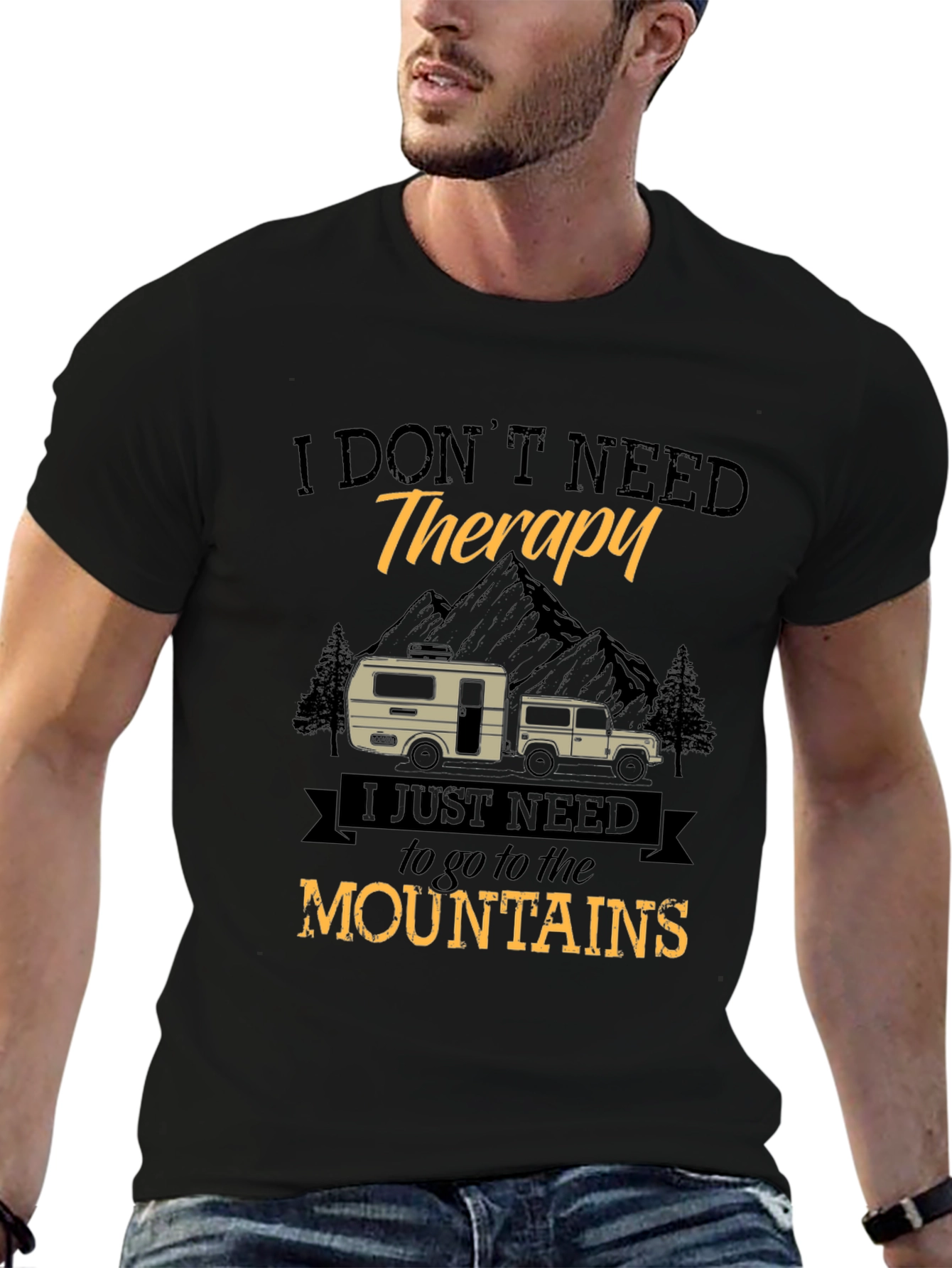 Mountain Therapy Graphic Tee - Outdoor Adventure Shirt
