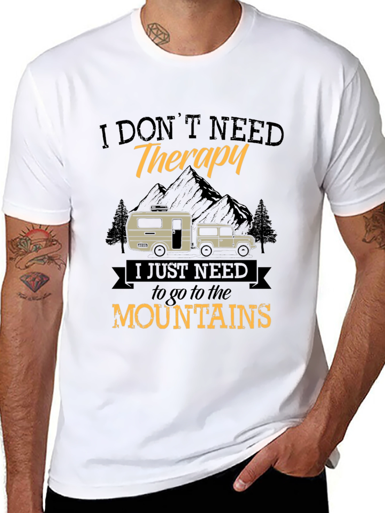Mountain Therapy Graphic Tee - Outdoor Adventure Shirt