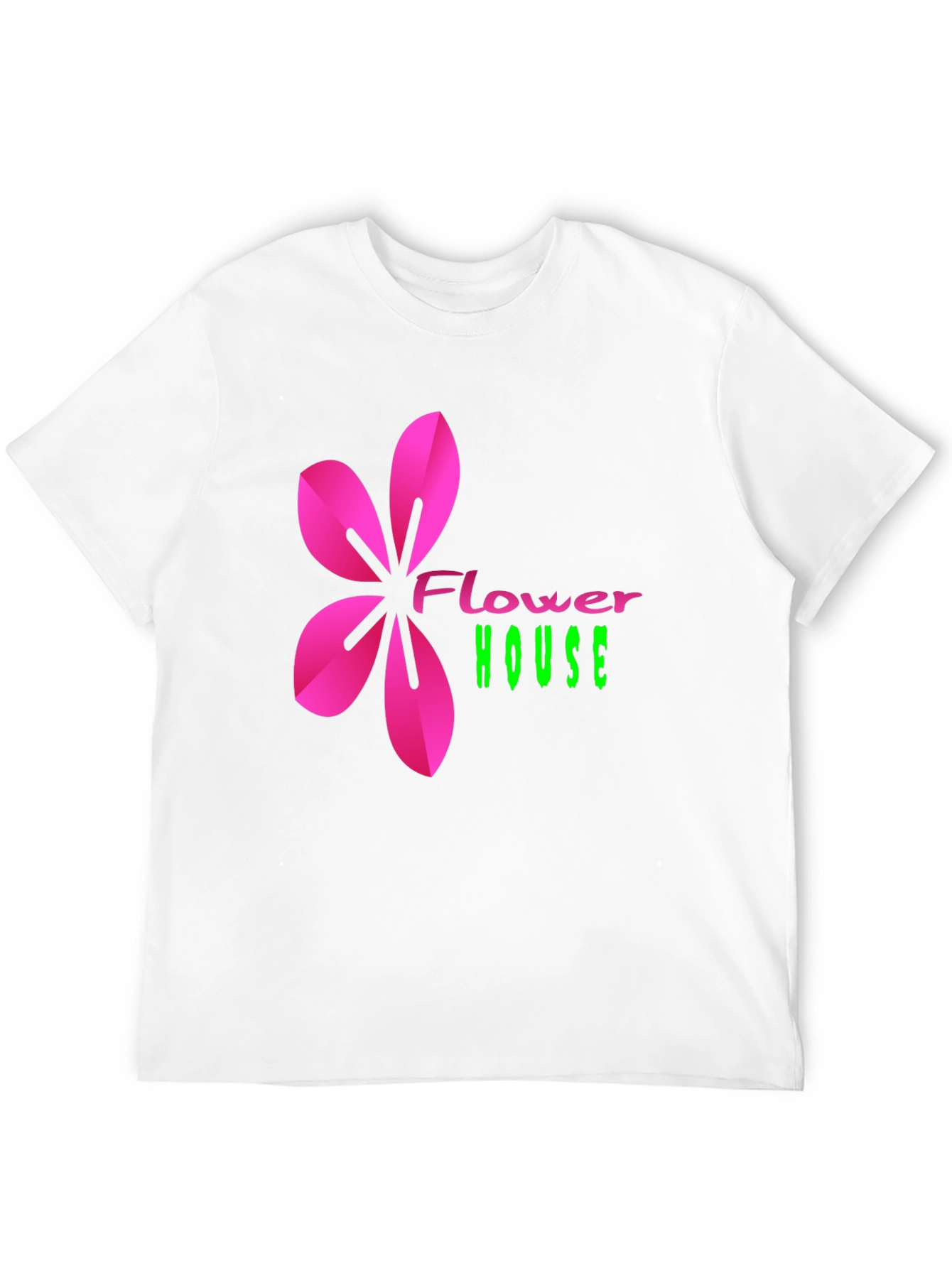 Flower House Graphic Print Tee - Casual Black T-Shirt