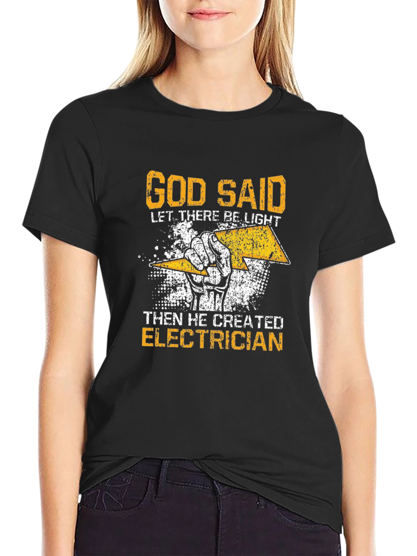 Electrician T-Shirt - God Said Let There Be Light
