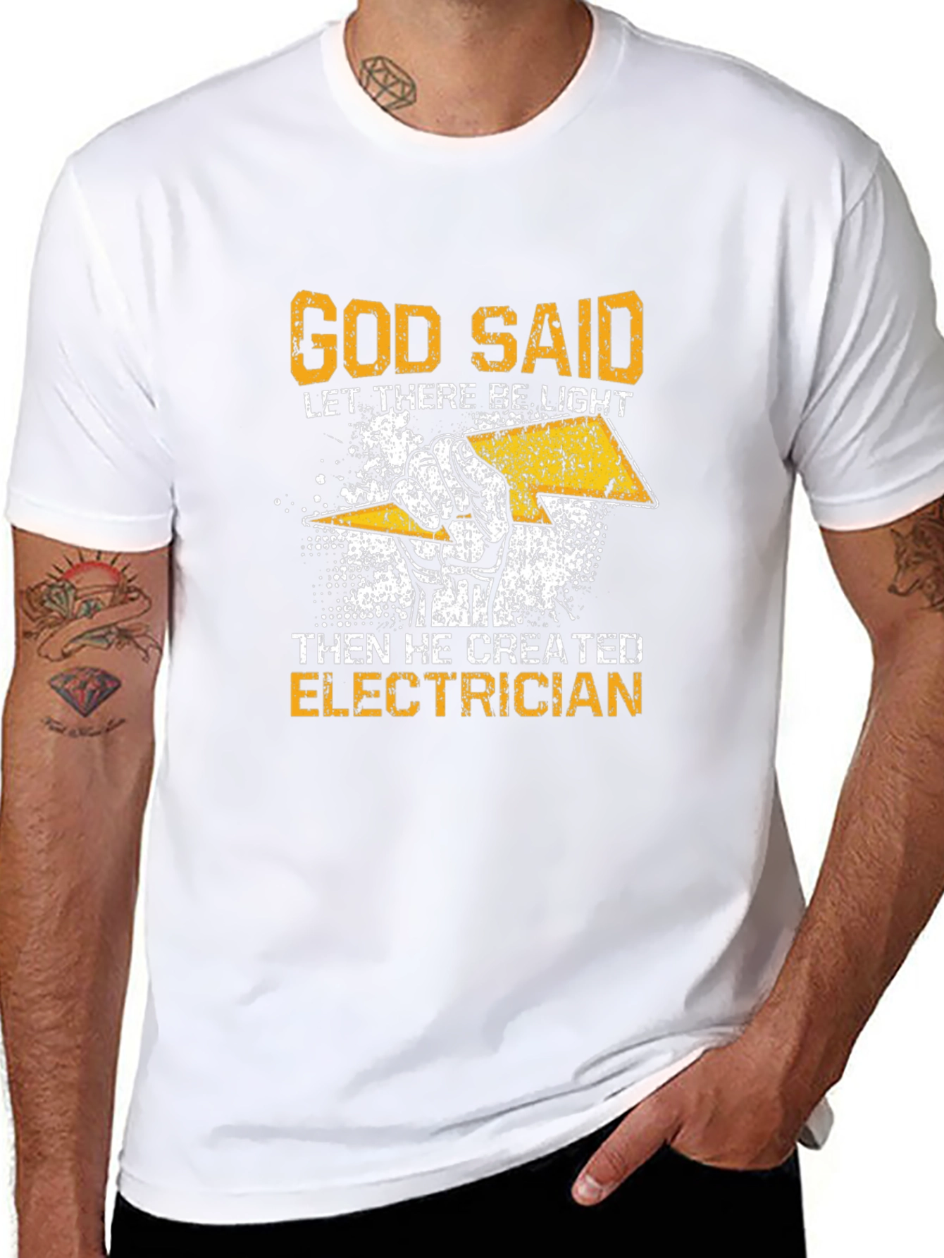 Electrician T-Shirt - God Said Let There Be Light