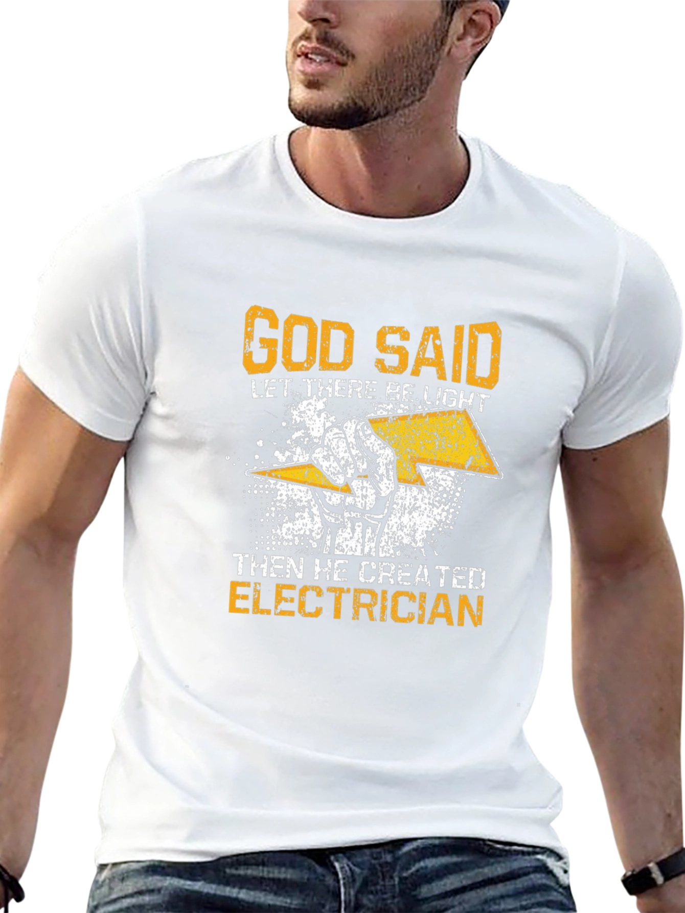 Electrician T-Shirt - God Said Let There Be Light
