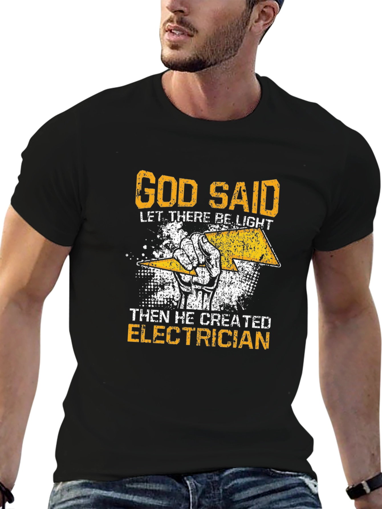 Electrician T-Shirt - God Said Let There Be Light
