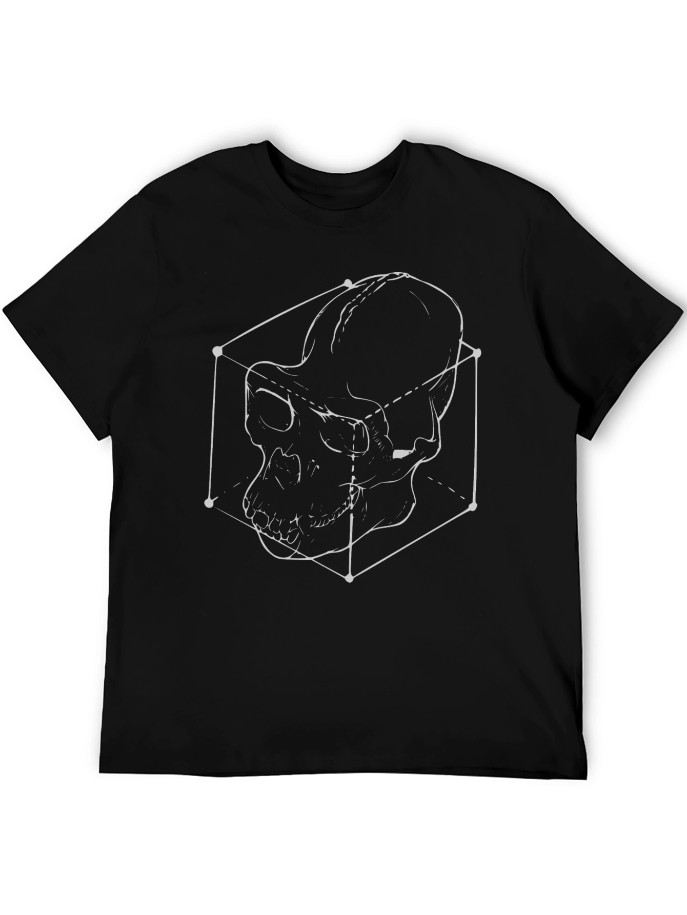 Geometric Skull Graphic Tee - Modern Design