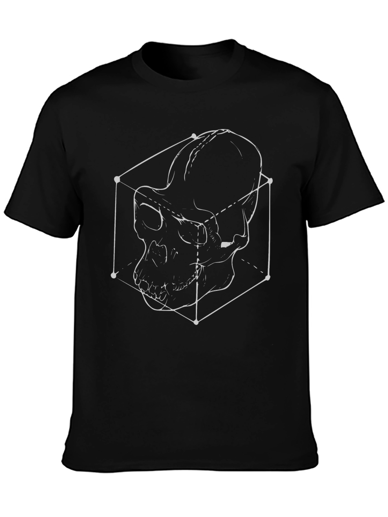 Geometric Skull Graphic Tee - Modern Design