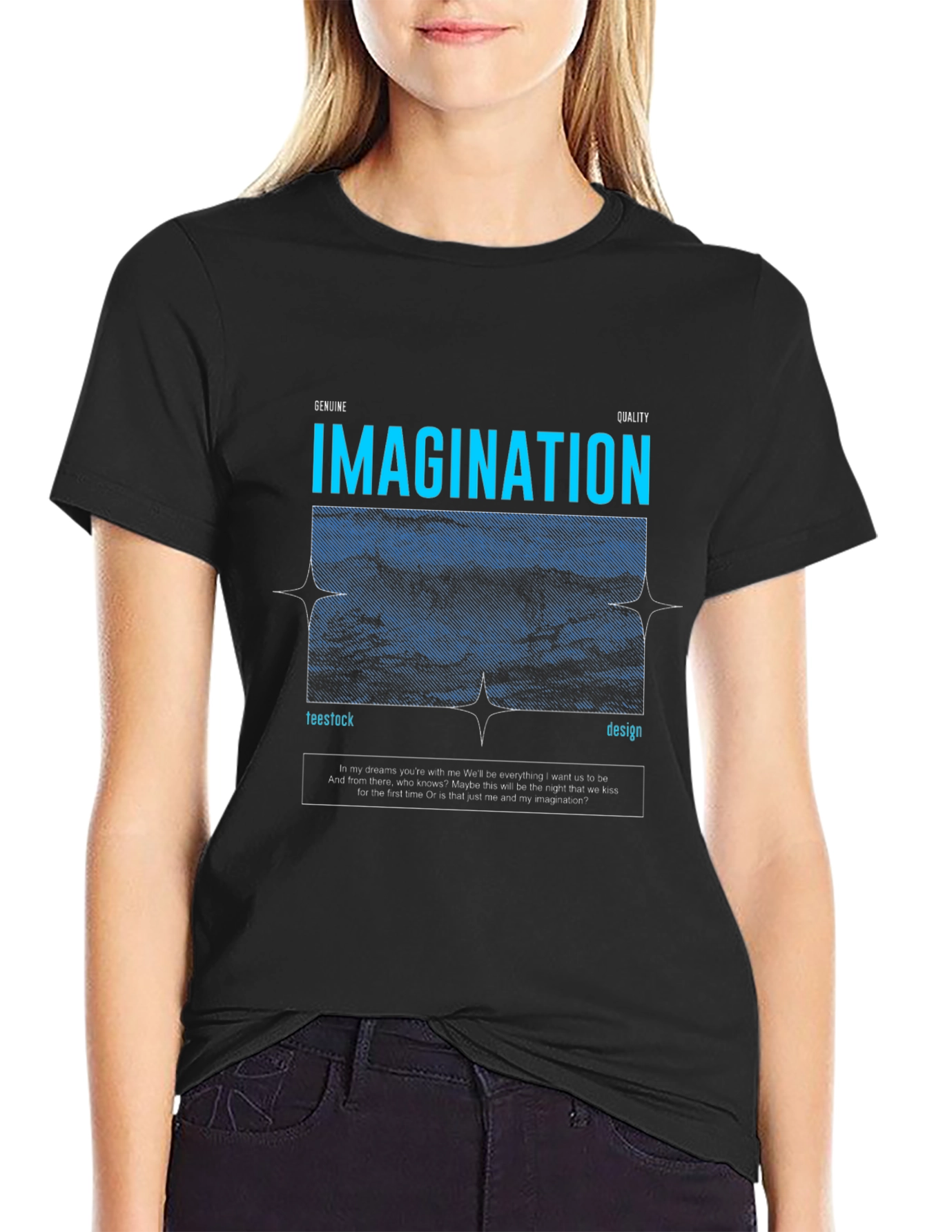 Imagination Graphic Tee - Black Casual T-Shirt