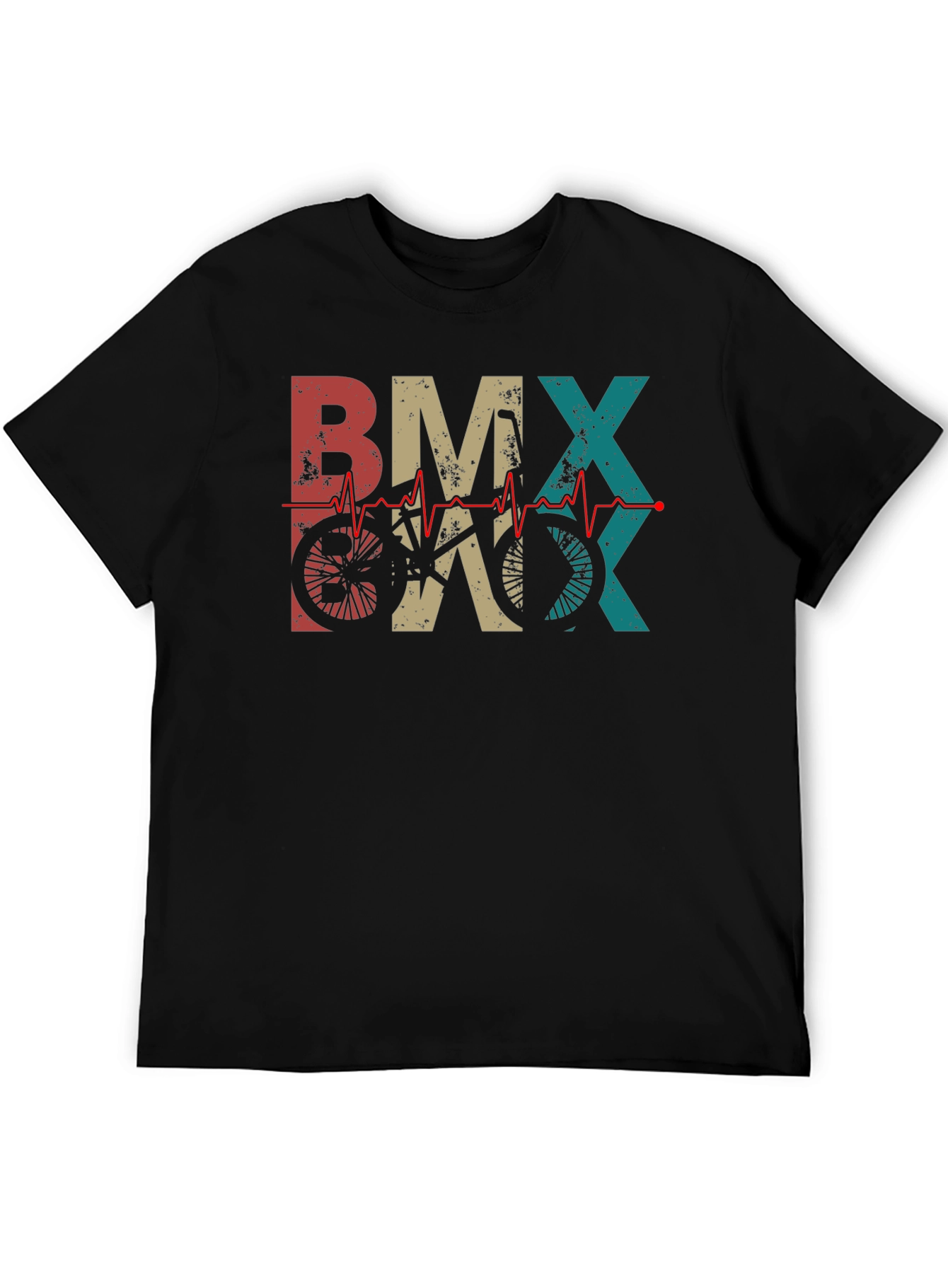 Retro BMX Heartbeat T-Shirt - Black
