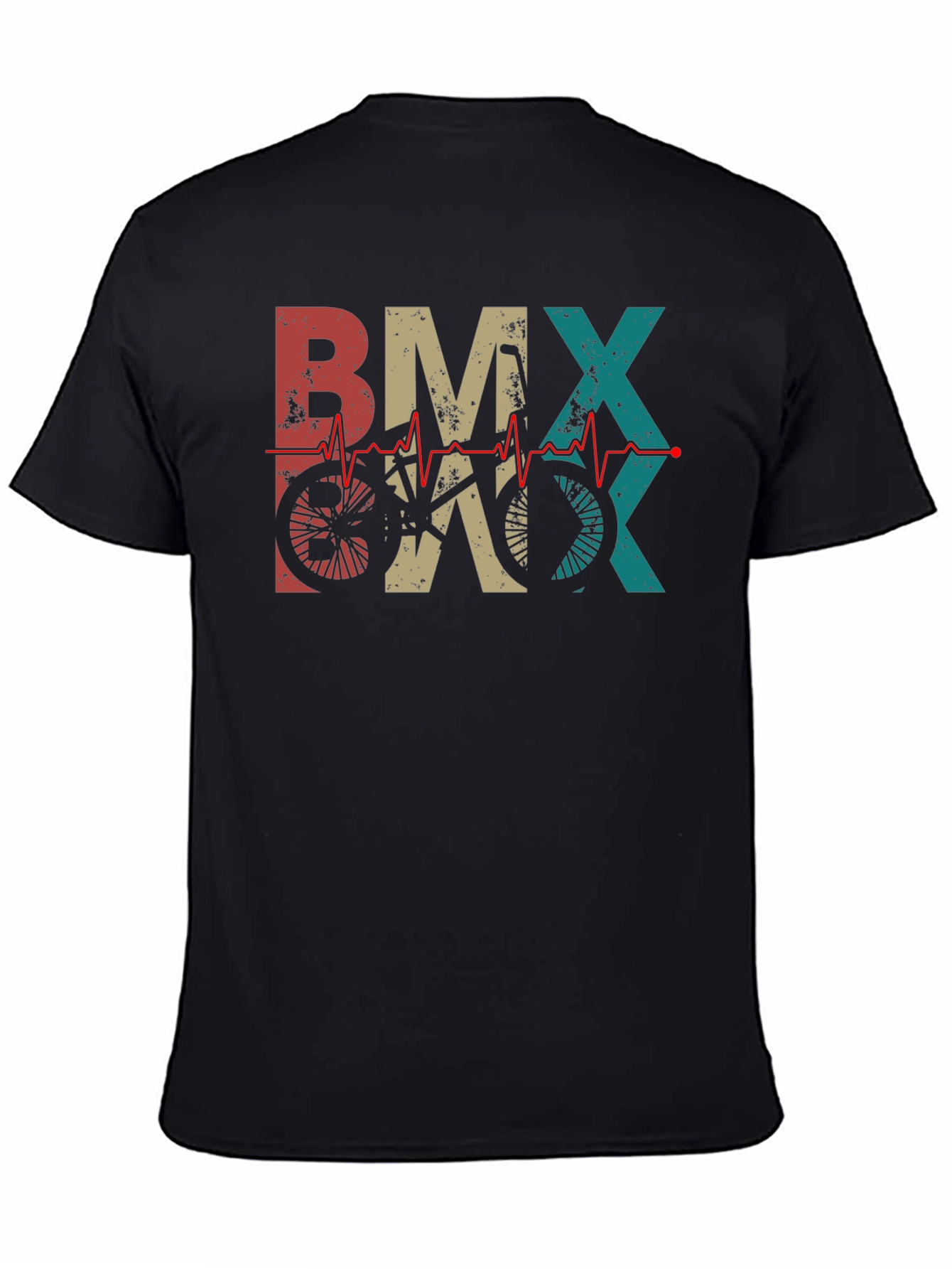 Retro BMX Heartbeat T-Shirt - Black