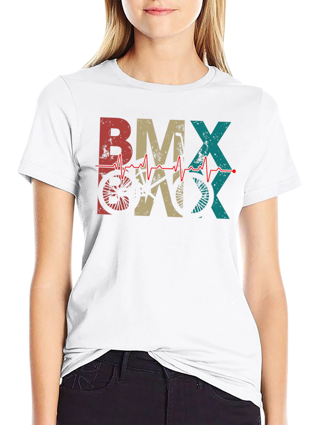 Retro BMX Heartbeat T-Shirt - Black