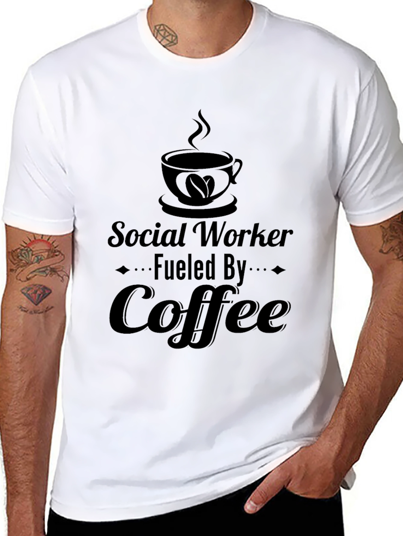 Social Worker Fueled By Coffee Graphic T-Shirt