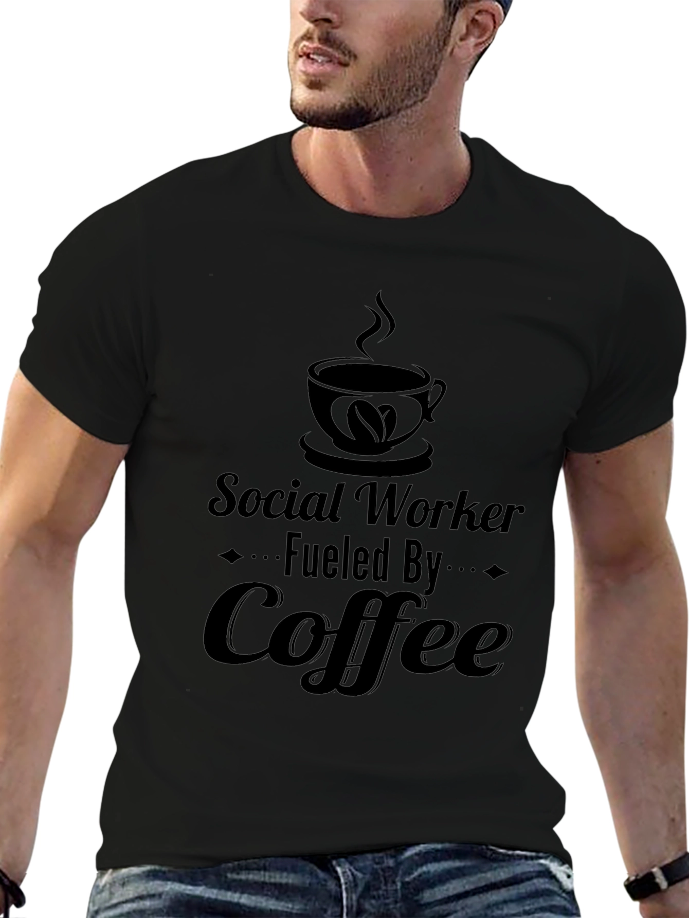 Social Worker Fueled By Coffee Graphic T-Shirt