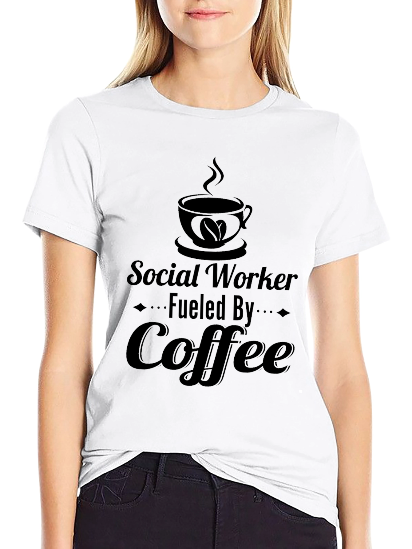 Social Worker Fueled By Coffee Graphic T-Shirt