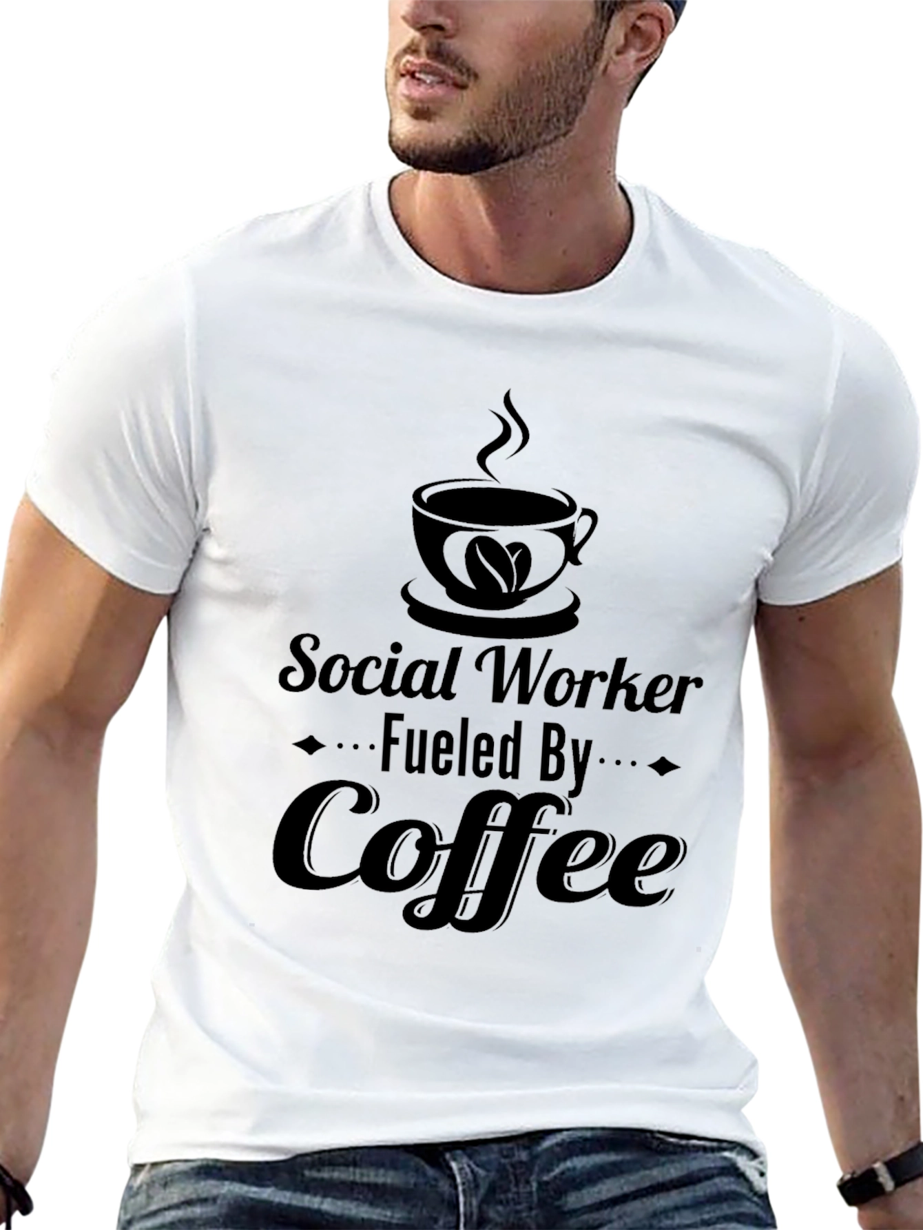 Social Worker Fueled By Coffee Graphic T-Shirt