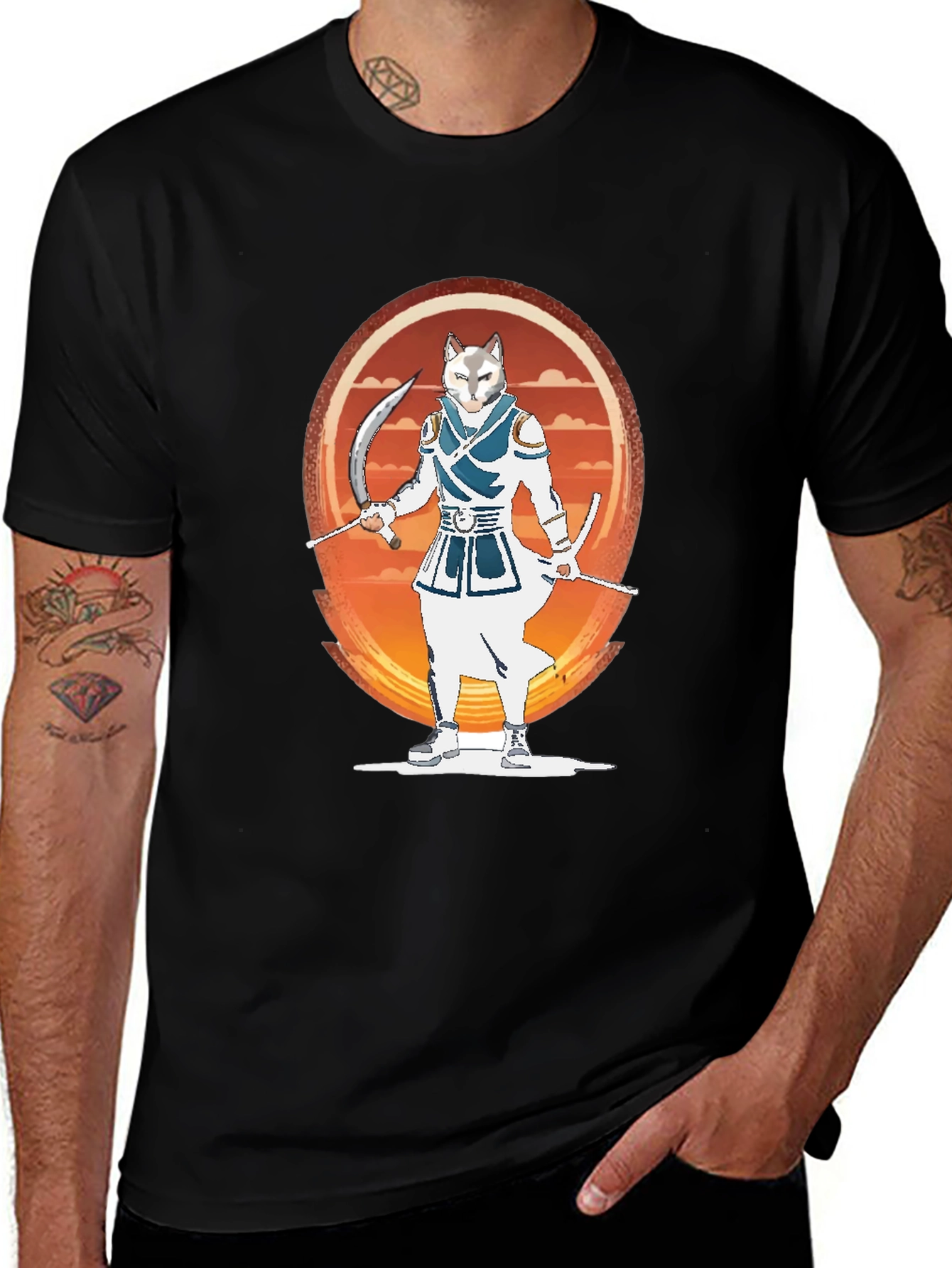 Ninja Cat Graphic T-Shirt