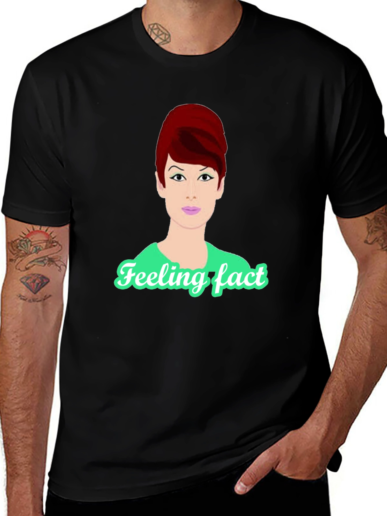 Retro Style T-Shirt with Cartoon Audrey Hepburn Design