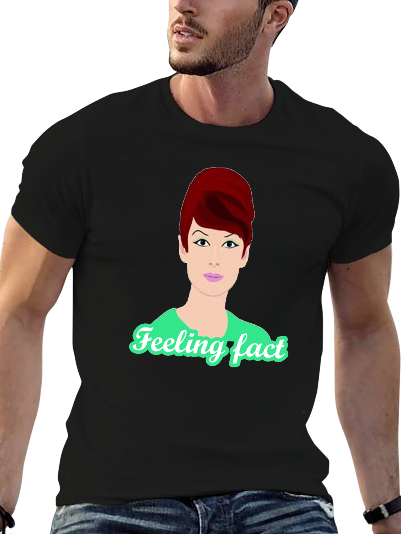 Retro Style T-Shirt with Cartoon Audrey Hepburn Design