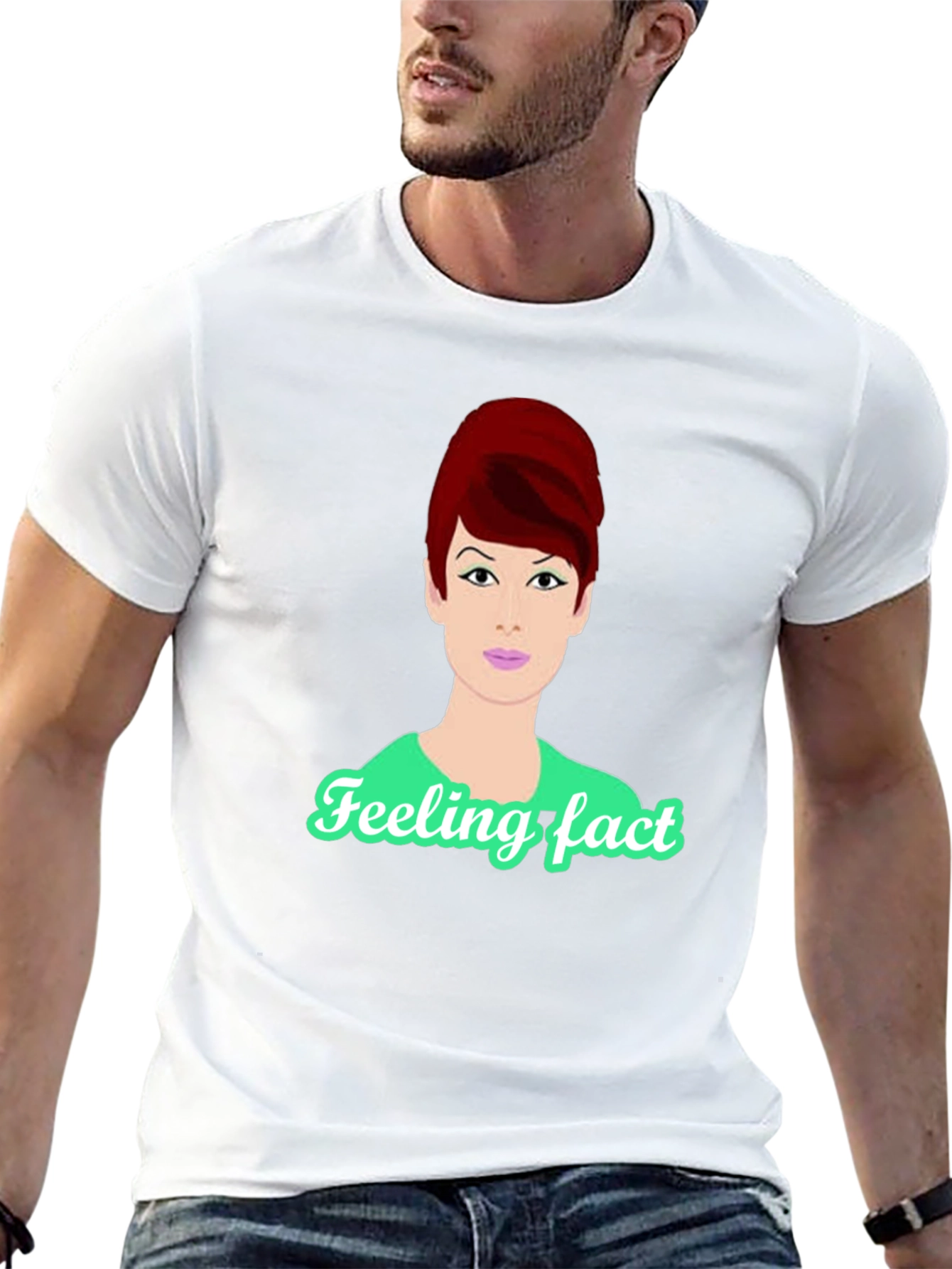 Retro Style T-Shirt with Cartoon Audrey Hepburn Design