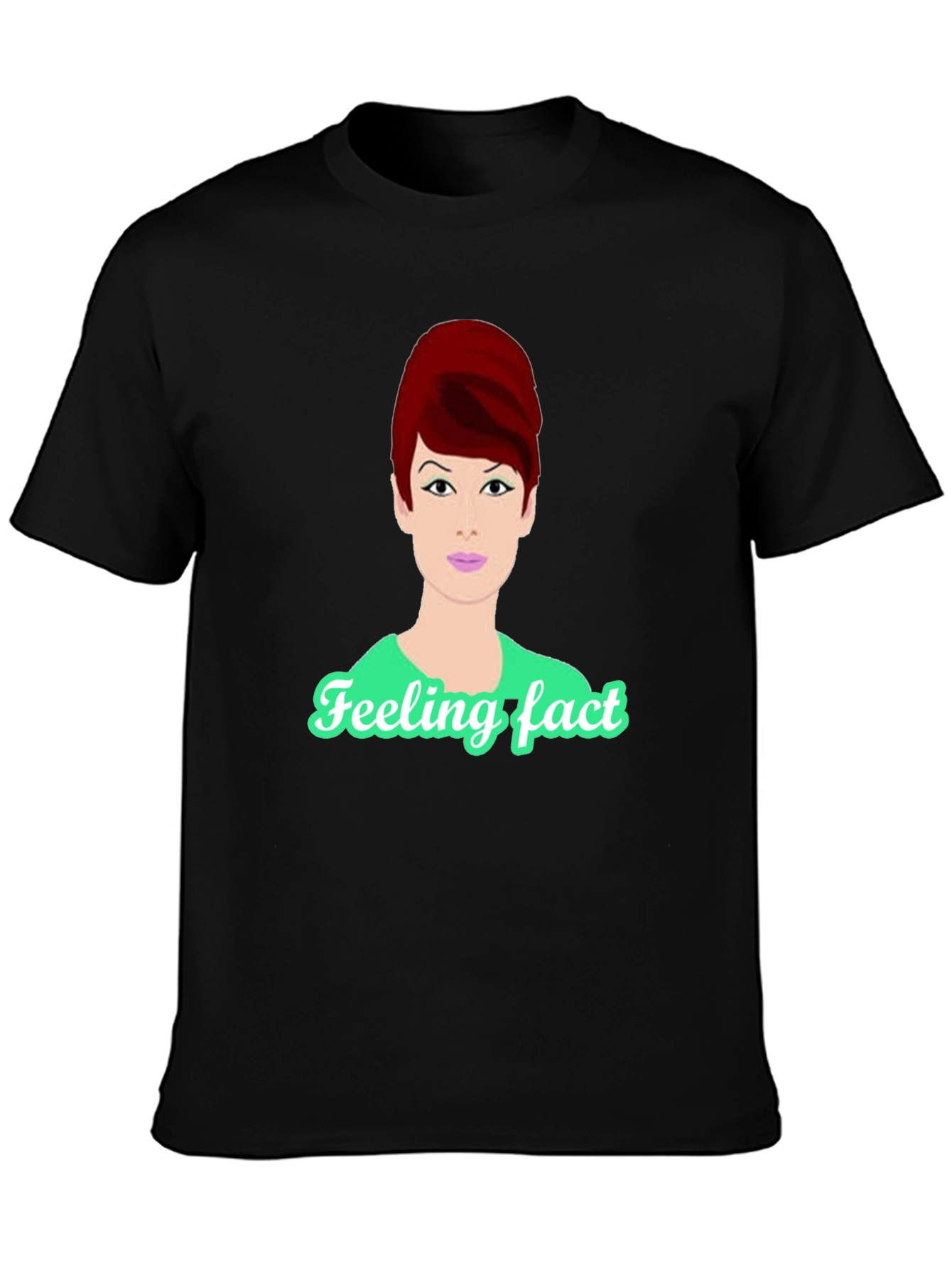 Retro Style T-Shirt with Cartoon Audrey Hepburn Design
