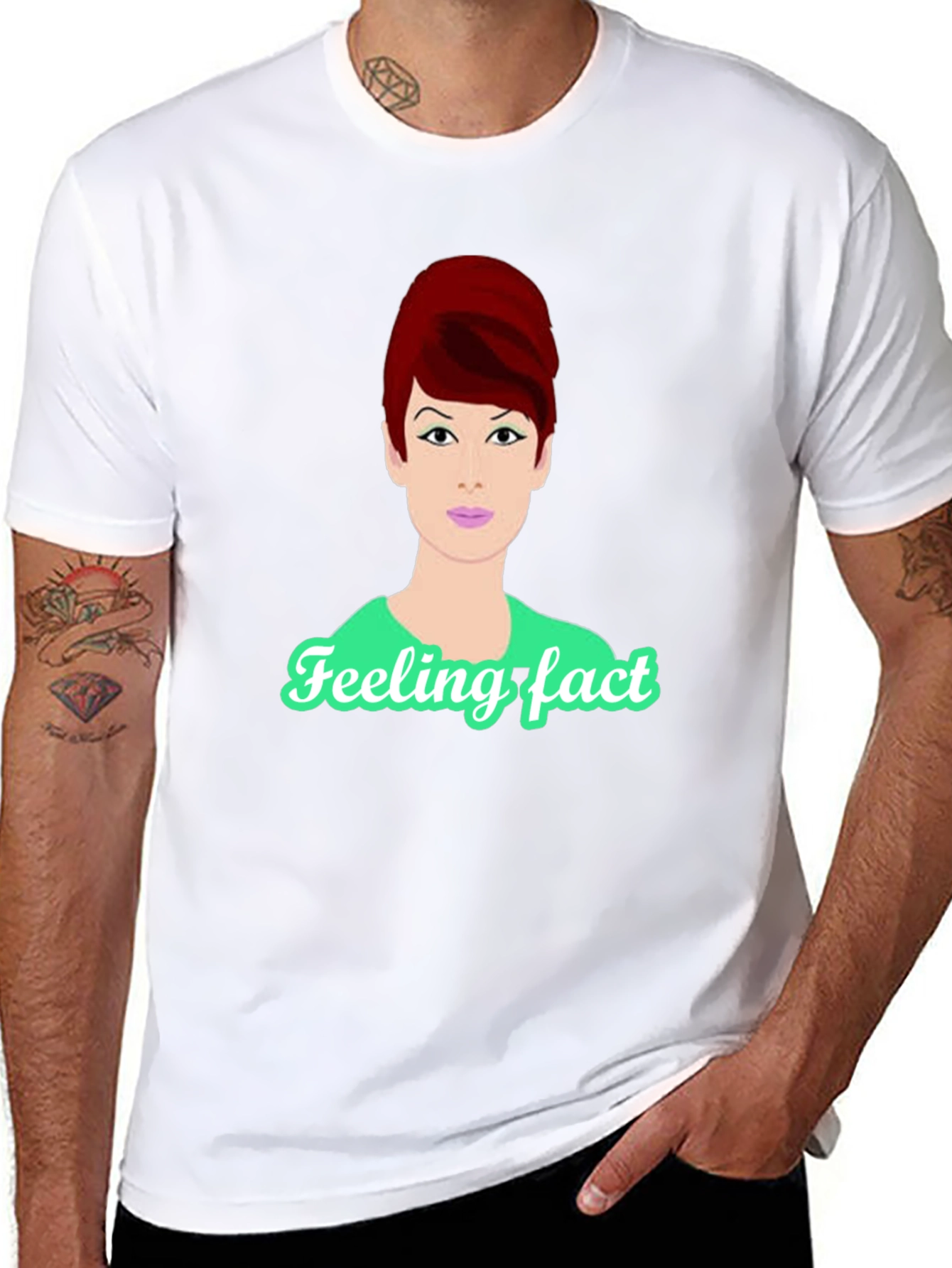 Retro Style T-Shirt with Cartoon Audrey Hepburn Design