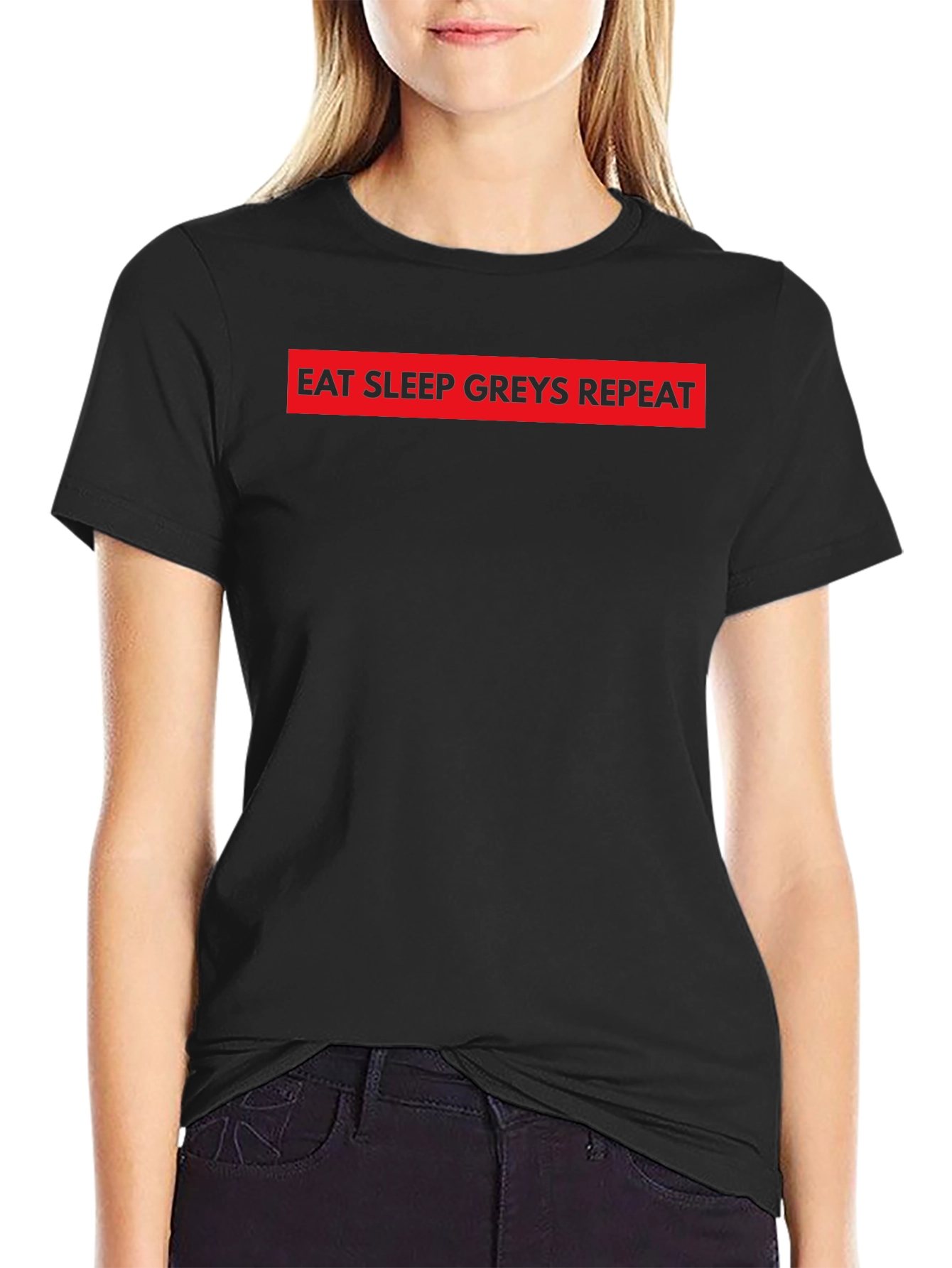 Eat Sleep Greys Repeat Black T-Shirt