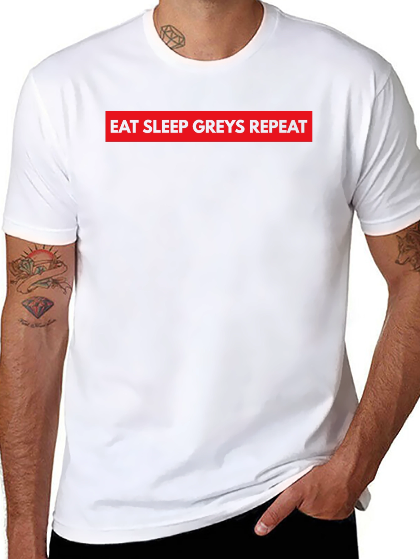 Eat Sleep Greys Repeat Black T-Shirt