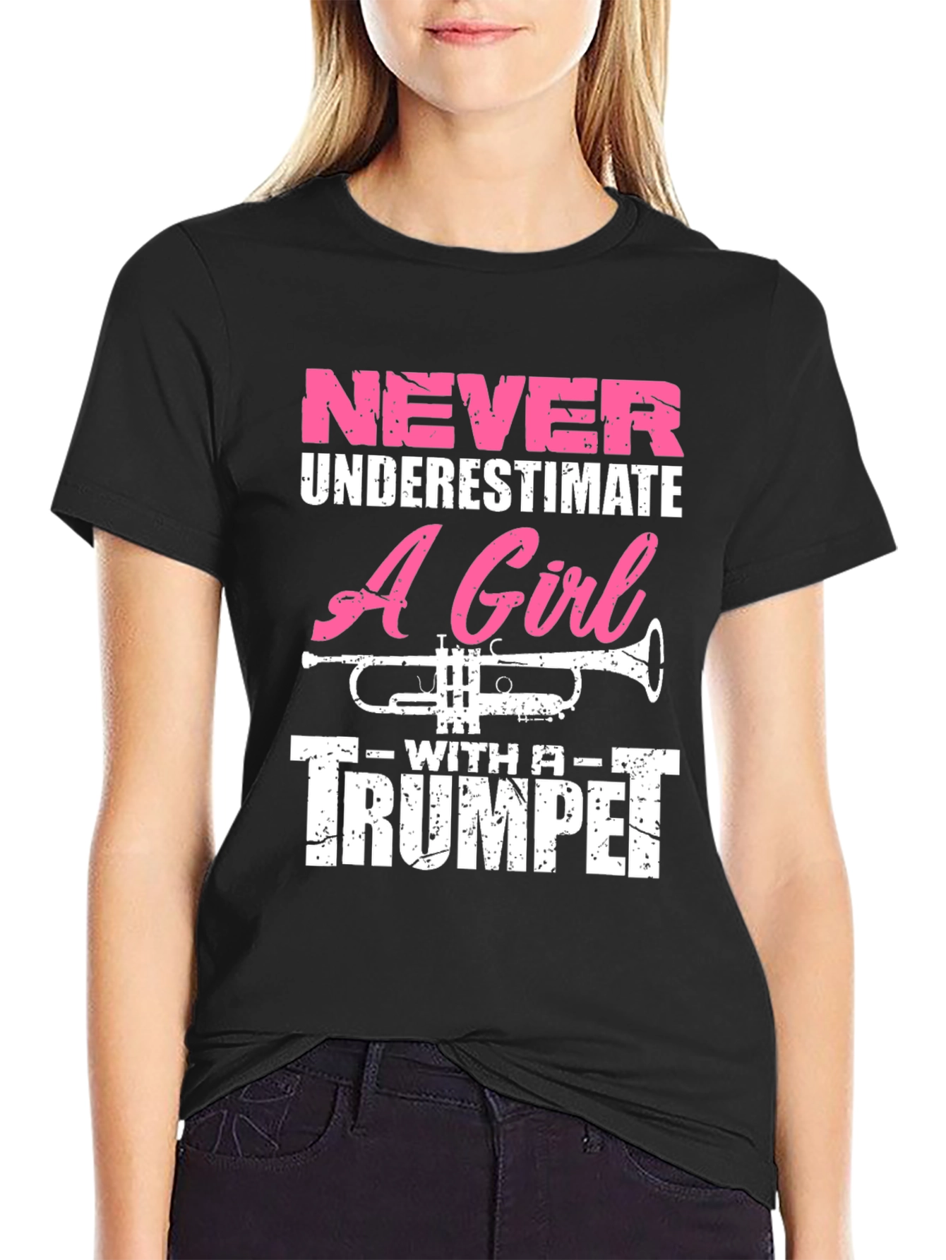 Never Underestimate Trumpet Girl T-Shirt
