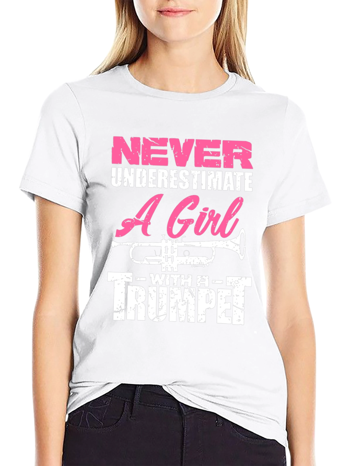 Never Underestimate Trumpet Girl T-Shirt