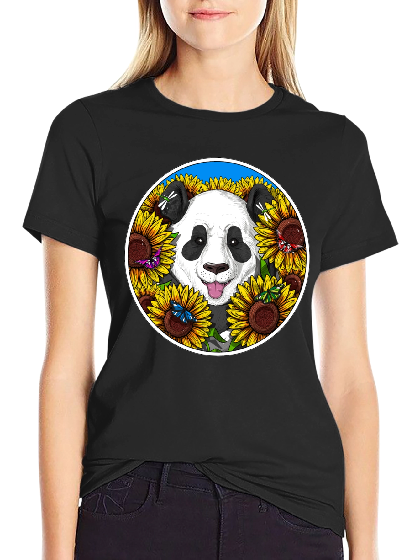 Panda & Sunflower Graphic Tee