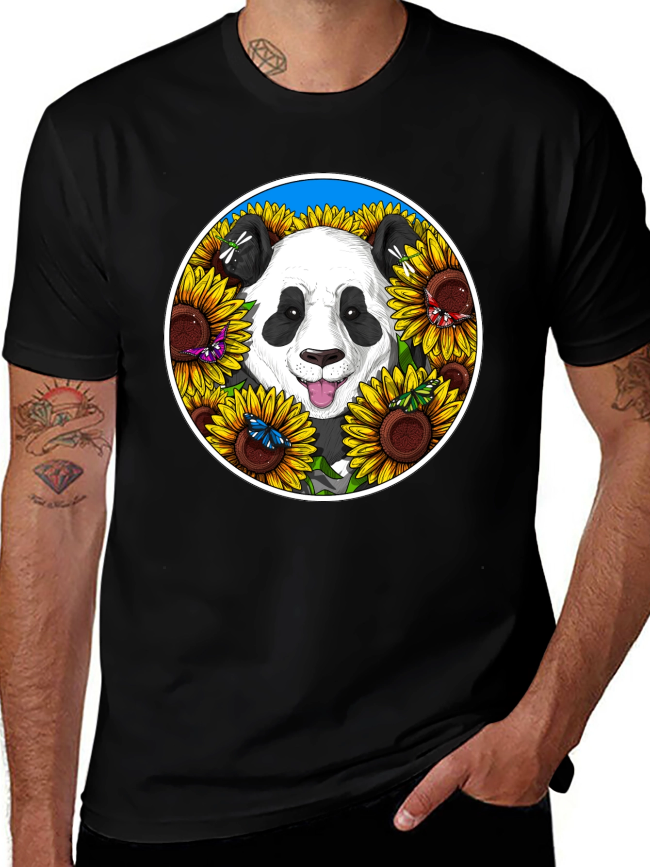 Panda & Sunflower Graphic Tee