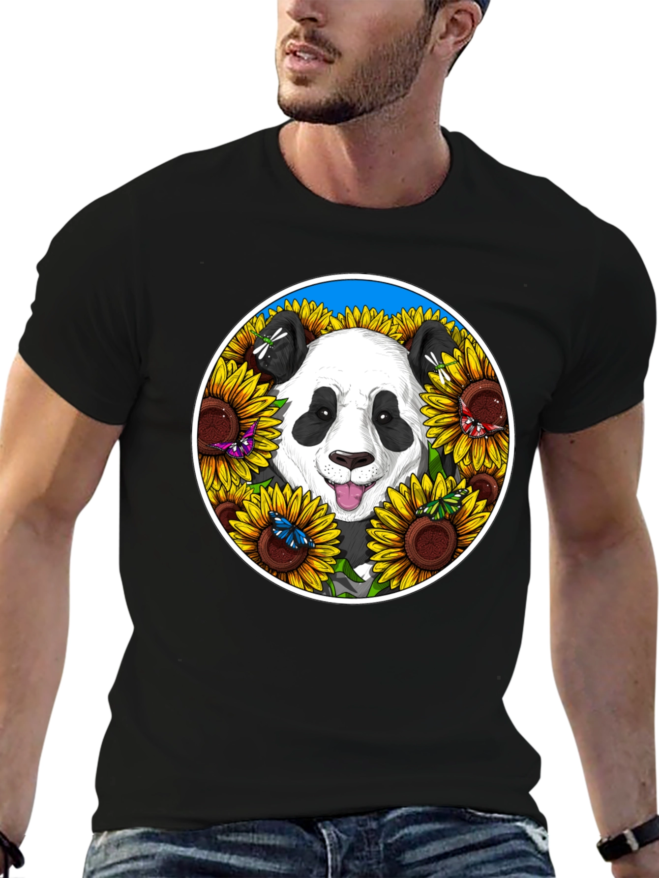 Panda & Sunflower Graphic Tee