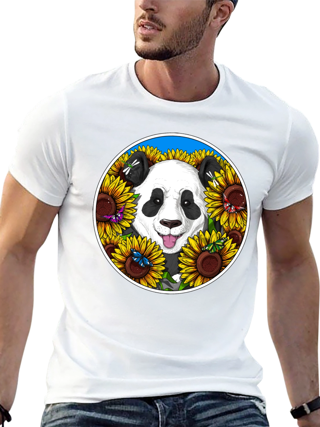 Panda & Sunflower Graphic Tee
