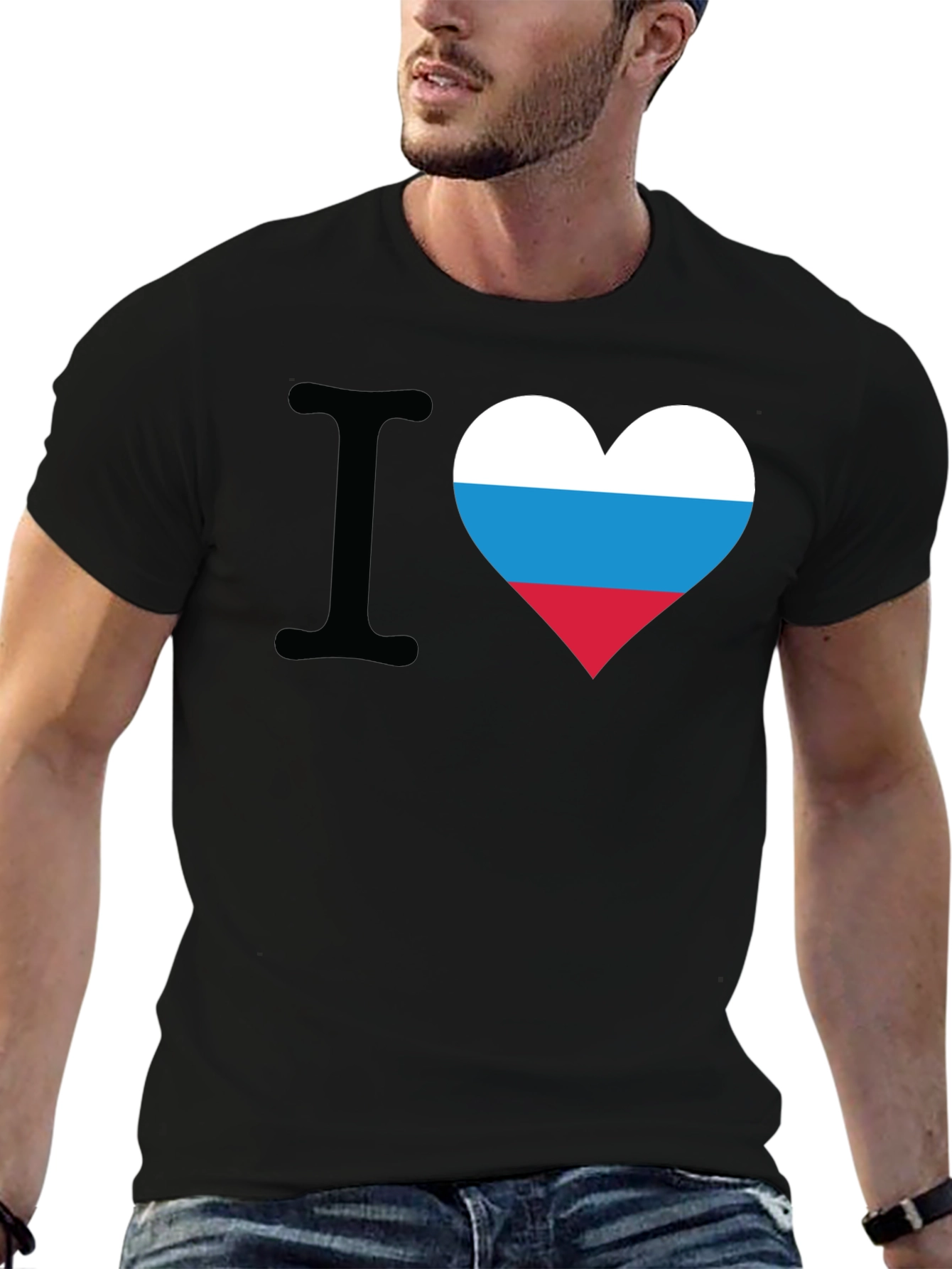 I Love Russia Flag Heart T-Shirt