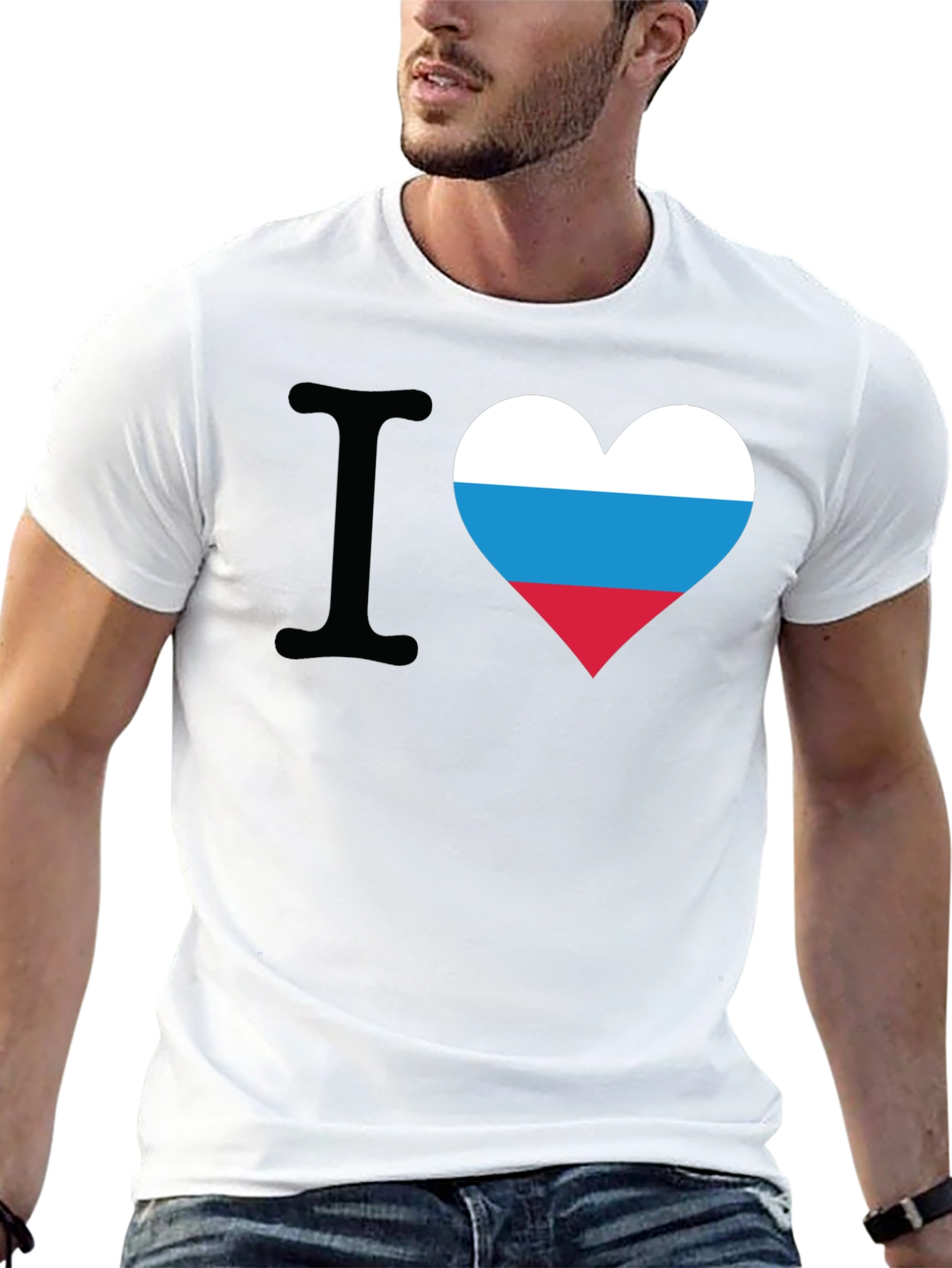 I Love Russia Flag Heart T-Shirt