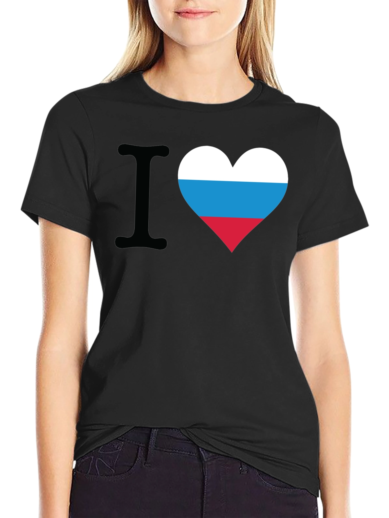 I Love Russia Flag Heart T-Shirt