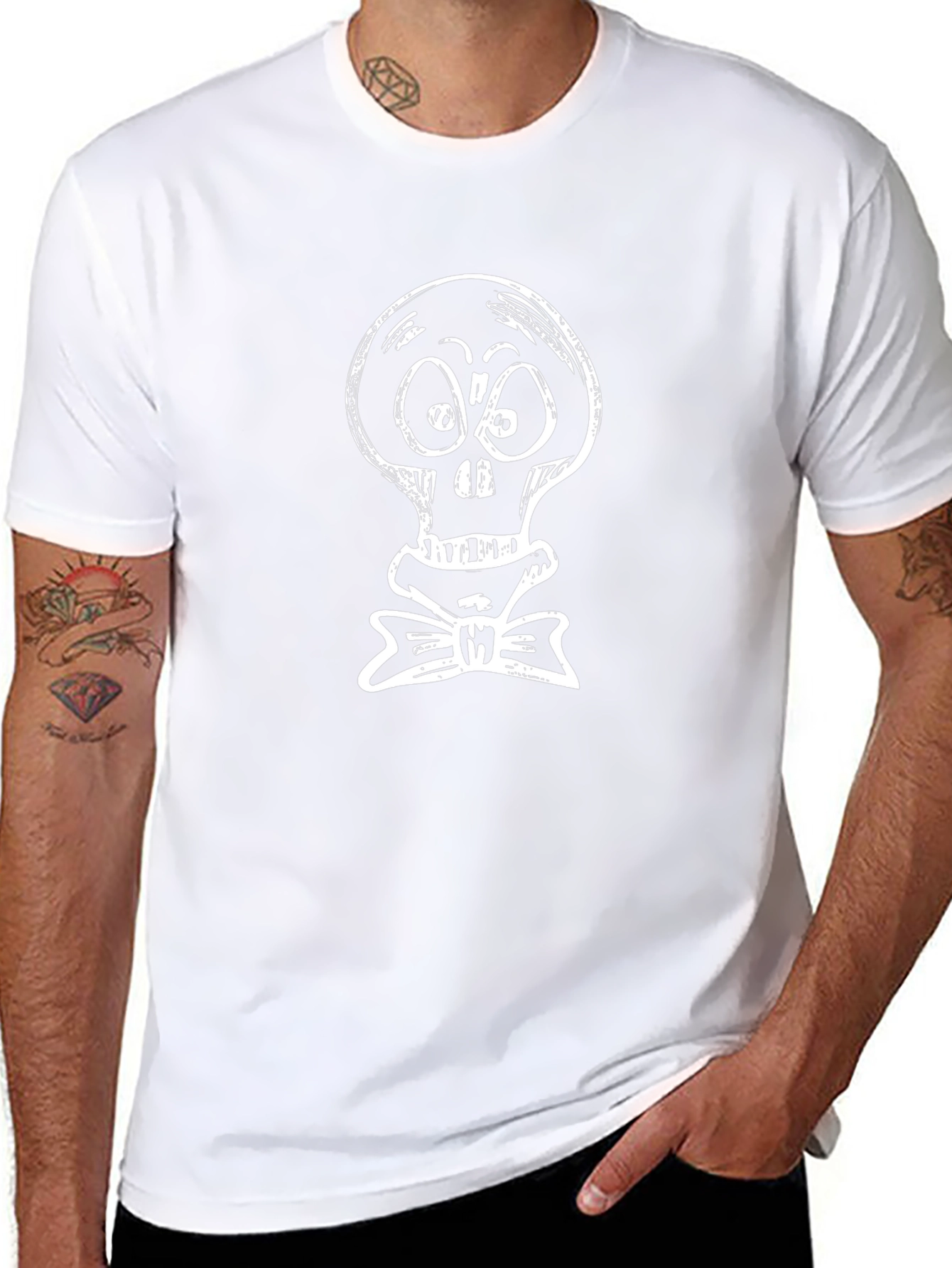 Skull Bow Tie T-Shirt - Mens Graphic Tee
